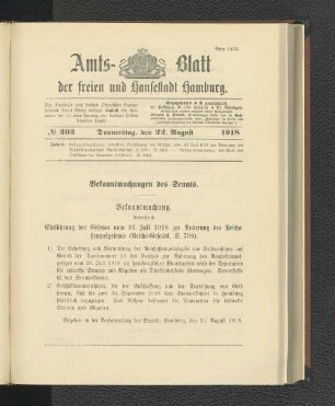 No. 203, 22. August 1918