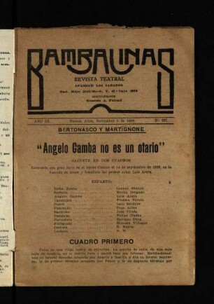 Angelo Gamba no es un otario : sainete en dos cuadros