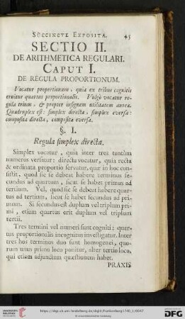 Sectio II. de Arithmetica regulari