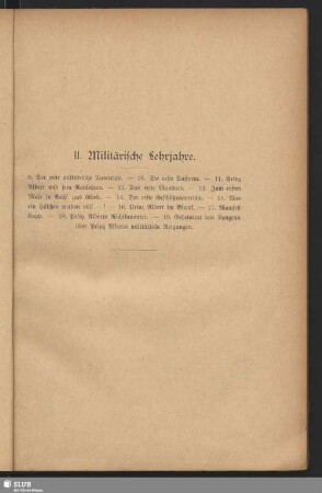 II. Militärische Lehrjahre