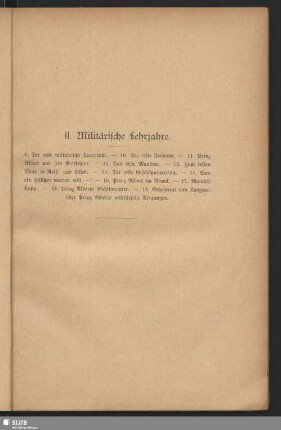 II. Militärische Lehrjahre