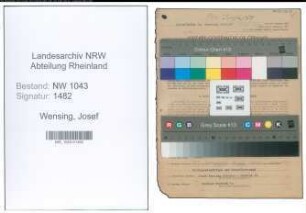 Entnazifizierung Josef Wensing , geb. 05.07.1897 (Landwirt)