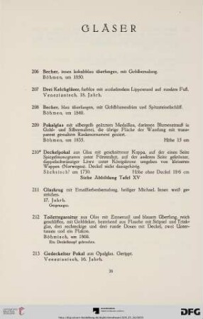 Gläser (Nr. 206-220)