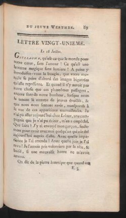 Lettre Vingt-Unieme. - Lettre Trentieme.