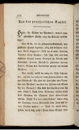 Aus der prophetischen Kapsel.