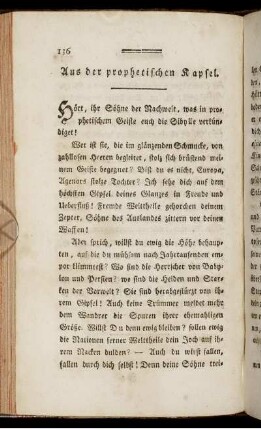 Aus der prophetischen Kapsel.