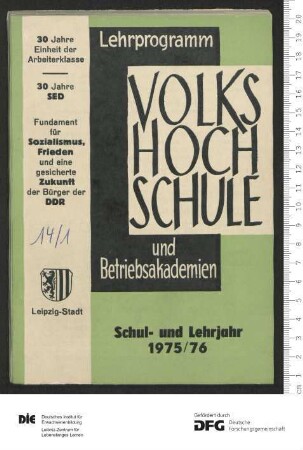 Programm Jahr 1975/1976