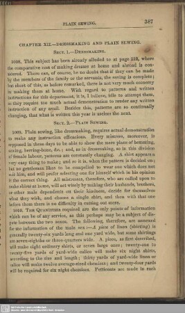 Chapter XII.- Dressmaking and Plain Sewing