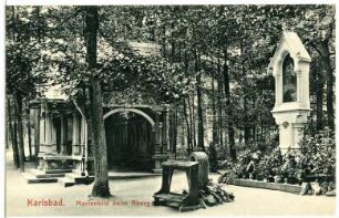 Karlsbad. Pavillon (1894) und Marienbild (1900) beim Aberg