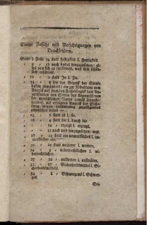 Einige Zusätze und Berichtigungen von Druckfehlern.
