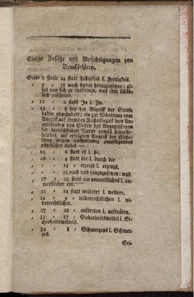 Einige Zusätze und Berichtigungen von Druckfehlern.