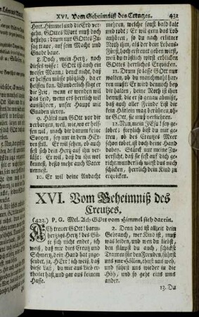 XVI. Vom Geheimniß des Creutzes