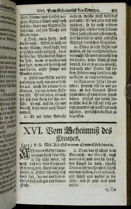 XVI. Vom Geheimniß des Creutzes
