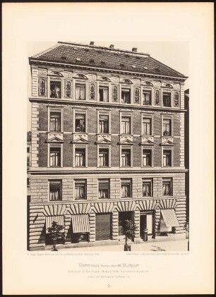 Wohnhaus Rothebühlstraße , Stuttgart: Ansicht (aus: Moderne Neubauten, 1.Jg., 1894, hrsg. W. Kick)