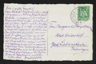 Brief von Josef Block an Margarete Hauptmann