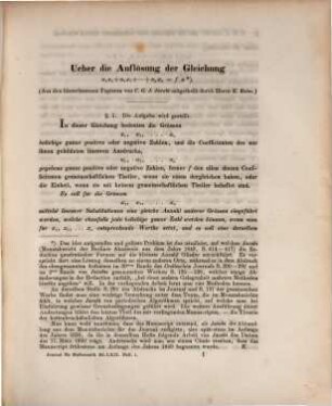 Journal für die reine und angewandte Mathematik, 69. 1868