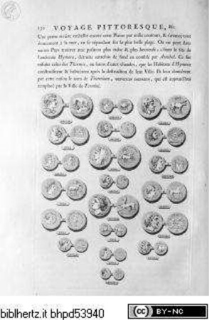 Voyage pittoresque ou description des royaumes de Naples et de Sicile. 4 Bde., 4. Band. 1. und 2. Teil., Seite 130: Griechische Medaillen