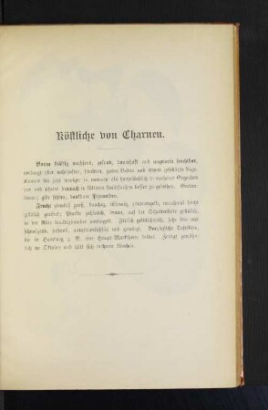 Köstliche von Charneu.