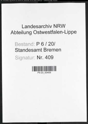 Sterberegister Standesamt Bremen