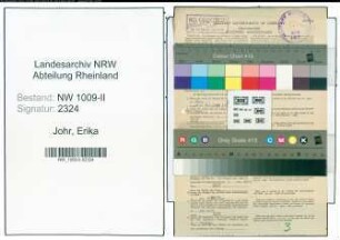 Entnazifizierung Erika Johr , geb. 16.11.1918 (Lehramtsanwaerterin)