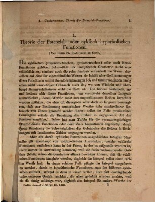 Journal für die reine und angewandte Mathematik. 6. 1830