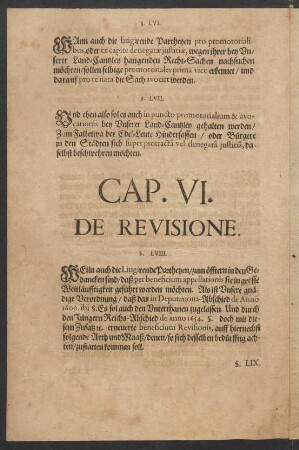 Cap. VI. De Revisione.