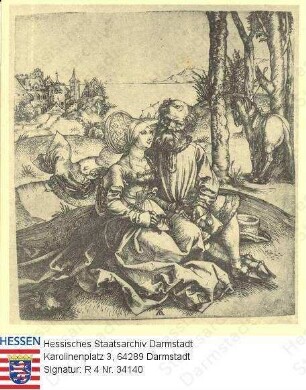Dürer, Albrecht (1471-1538) / Stich 'Der Liebesantrag'