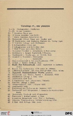 Vormittags 9 ½ Uhr pünktlich (Nr. 1 - 200)