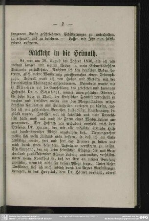 Rückkehr in die Heimath