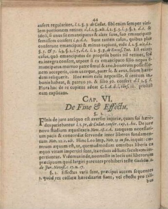 Cap. VI. De Fine & Effectu.