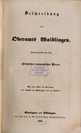 Beschreibung des Oberamts Waiblingen
