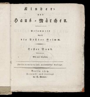 Bd. 1: Kinder- und Haus-Märchen