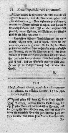 XIII. Opuscula varii argumenti.