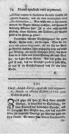 XIII. Opuscula varii argumenti.