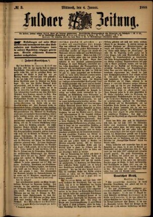 Ausgabe vom Mittwoch, den 04. Januar 1888.