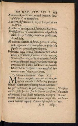 De sedibus materiarum. Caput XIX.