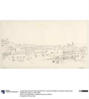 Reisestudien, Rom, Ansicht der Stadt vom Palazzo Venezia nach Südwesten