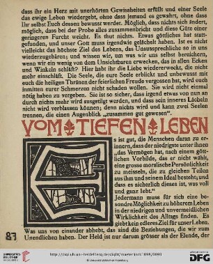 Vom tiefen Leben