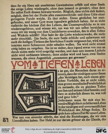 Vom tiefen Leben