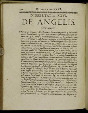 Dissertatio XXVI. De Angelis.