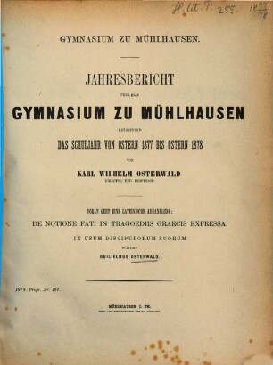 Jahres-Bericht : Ostern ..., 1877/78
