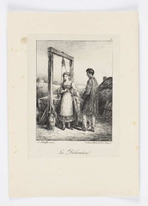 La déclaration, Blatt 4 der Folge "Scheffers lithographische Skizzen von 1826"