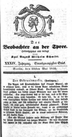 21. Stueck, 25. Mai 1835