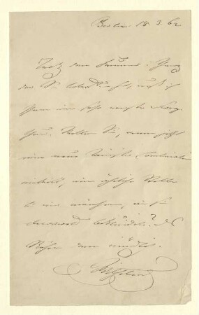 Brief von Kaiser Deutsches Reich Wilhelm I. an Unbekannt