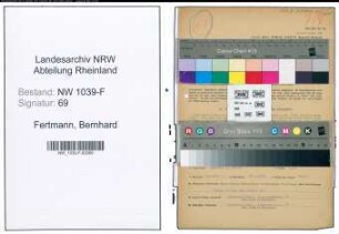 Entnazifizierung Bernhard Fertmann , geb. 03.11.1900 (Angestellter)
