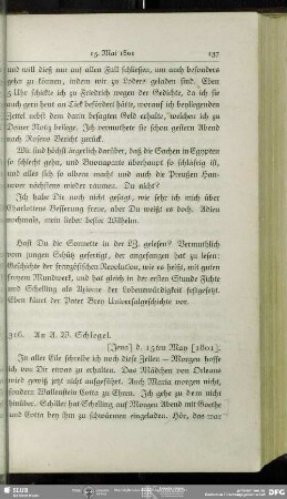 Caroline von Schelling an August Wilhelm von Schlegel, Jena, 15.05.1801