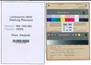 Entnazifizierung Elisabeth Planz , geb. 17.06.1912 (Zimmermaedchen)