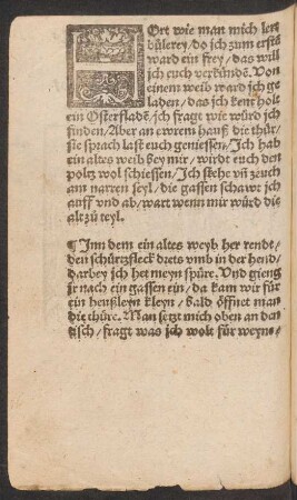 HOrt wie man mich lert || bulerey/ do jch zum erste || ward ein frey/
