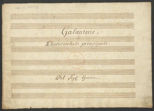 Galanterie; cemb; G-Dur; GraunWV Cv:XVIII:9
