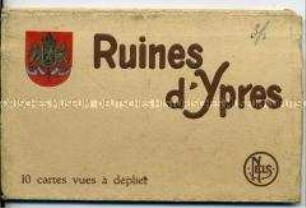 Postkartenleporello mit Ansichten des zerstörten Ypern